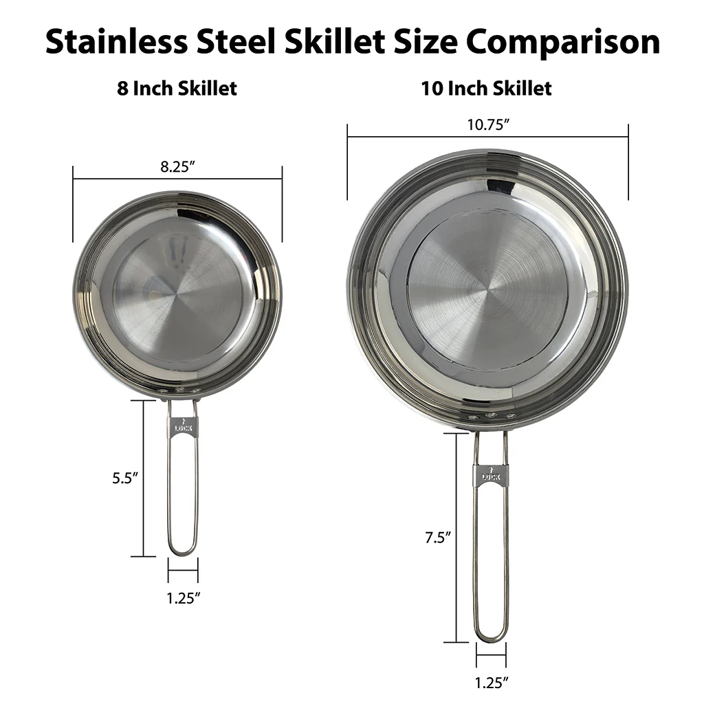 10" Stainless Steel Skillet and Lid - Image 5